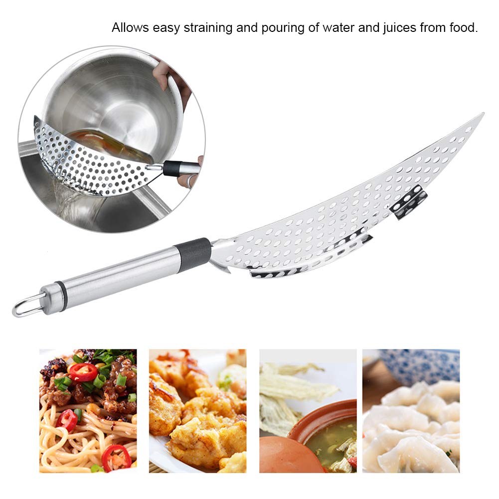 Omabeta Kitchen Utensils & Cooking Tools passoire demi-lune pour casserole en acier inoxydable