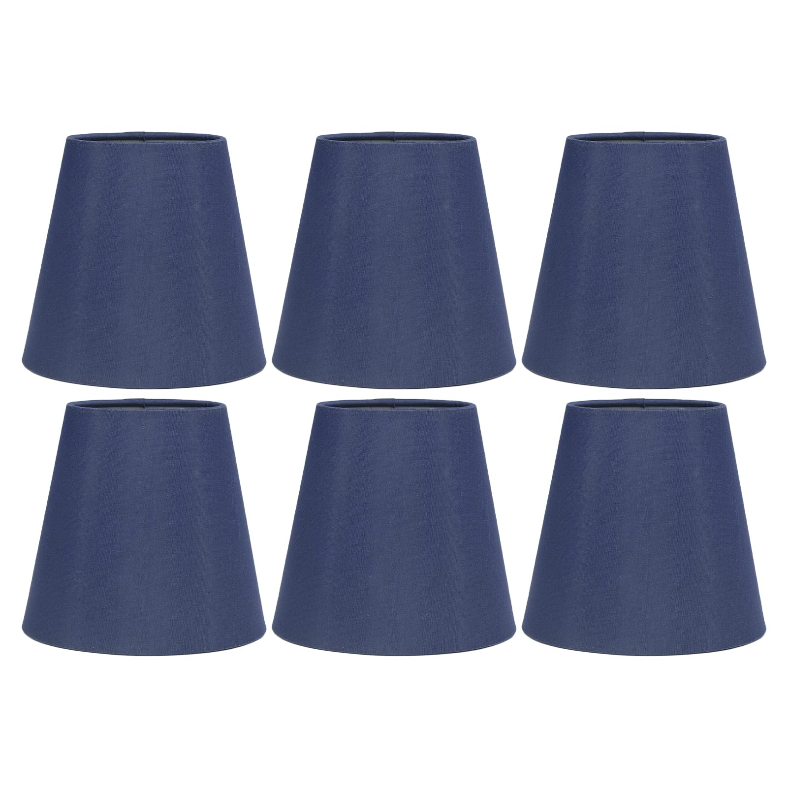 Omabeta Flashlights & Lighting abat-jour E14 bleu foncé, lot de 6, tissu et fer