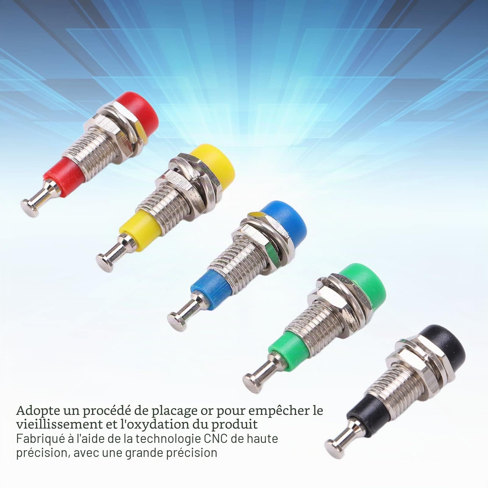 Omabeta Electrical Components & Wiring douille banane femelle 2 mm 2 pièces plaquée or