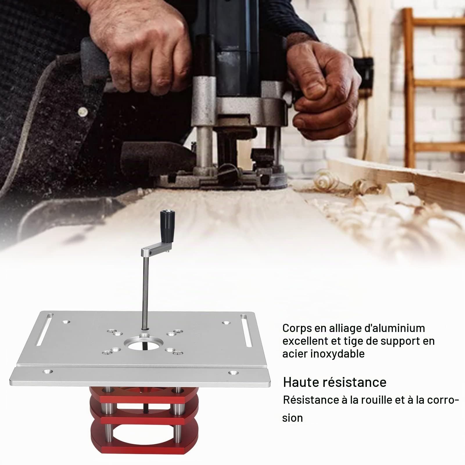 Omabeta Table de défonceuse Lfit avec système de levage standard argent
