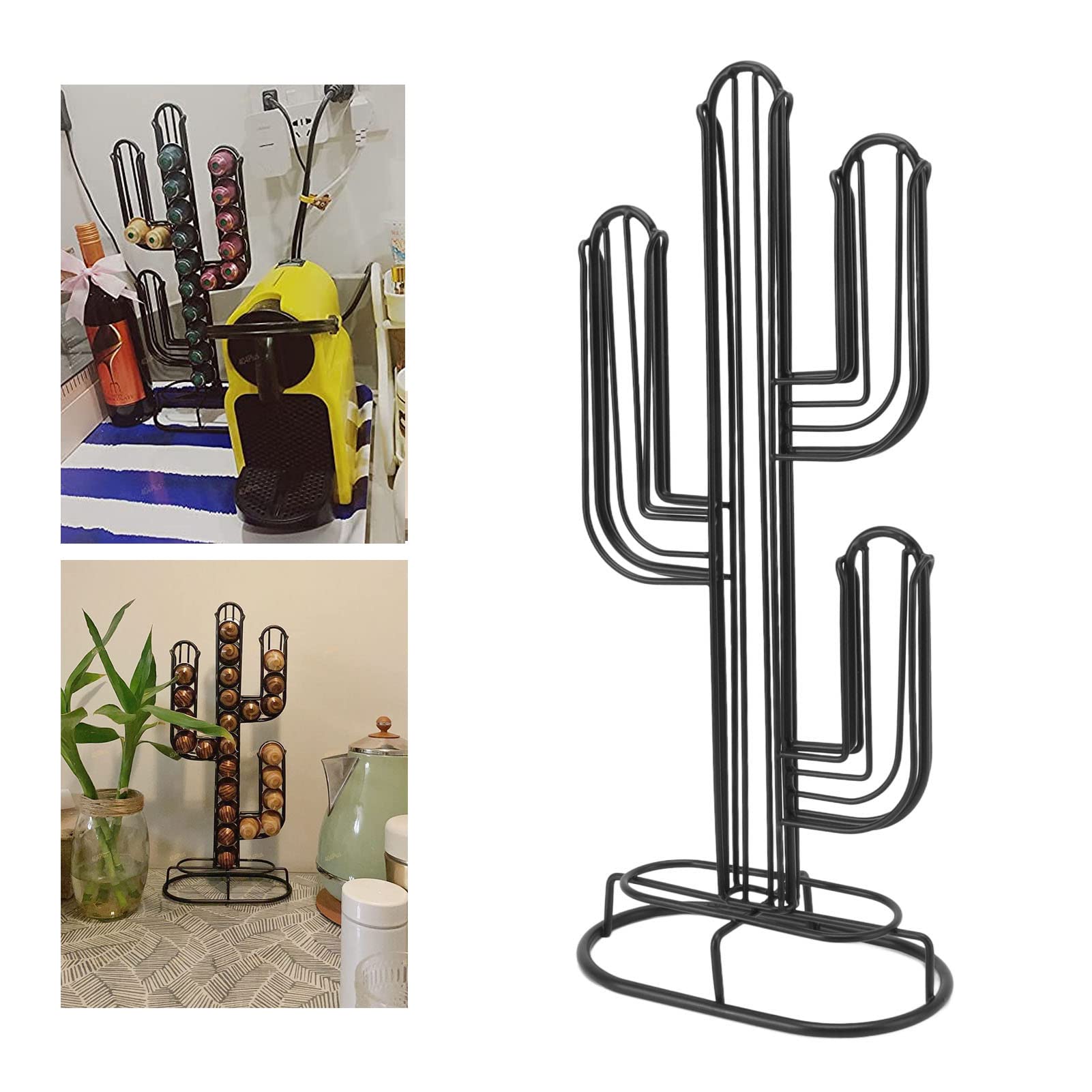 Omabeta Kitchen Appliances porte-capsules de café cactus 40 capsules en fer