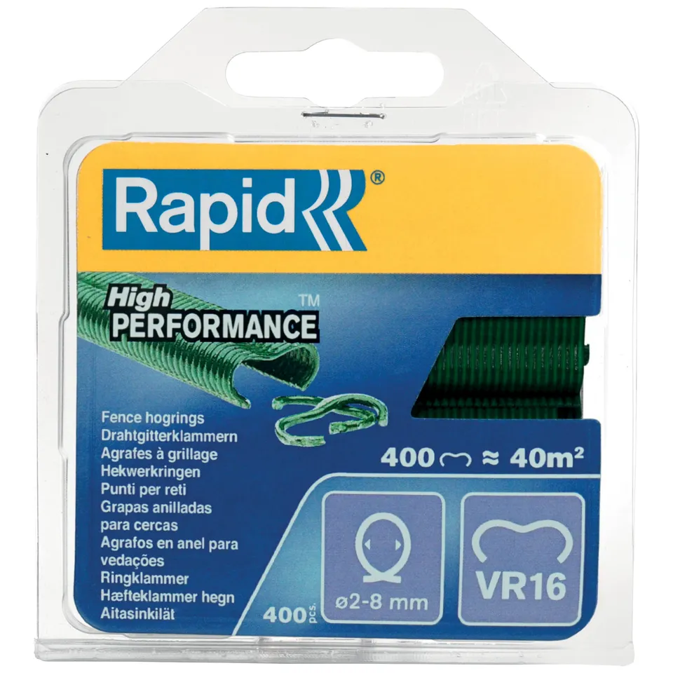 Rapid’os 16 Jardin VR16 agrafes à grillage vertes 400 pièces galvanisées