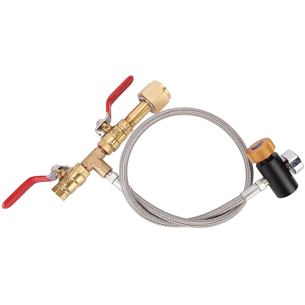 Omabeta Kitchen Utensils & Cooking Tools adaptateur de remplissage CO₂ CGA320 TR21-4 G1/2 avec manomètre 24 pouces