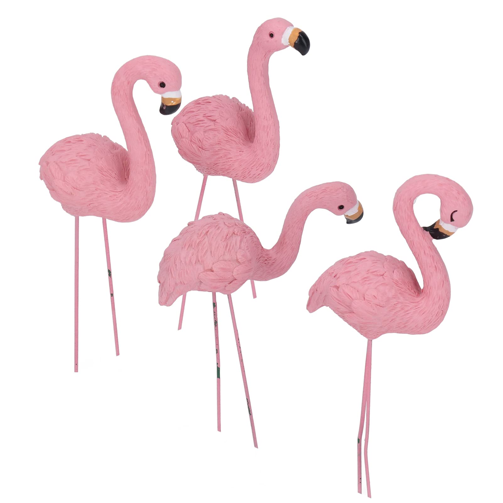 Omabeta Home Décor & Bathroom Décor flamants roses décorations de jardin lot de 4 résine