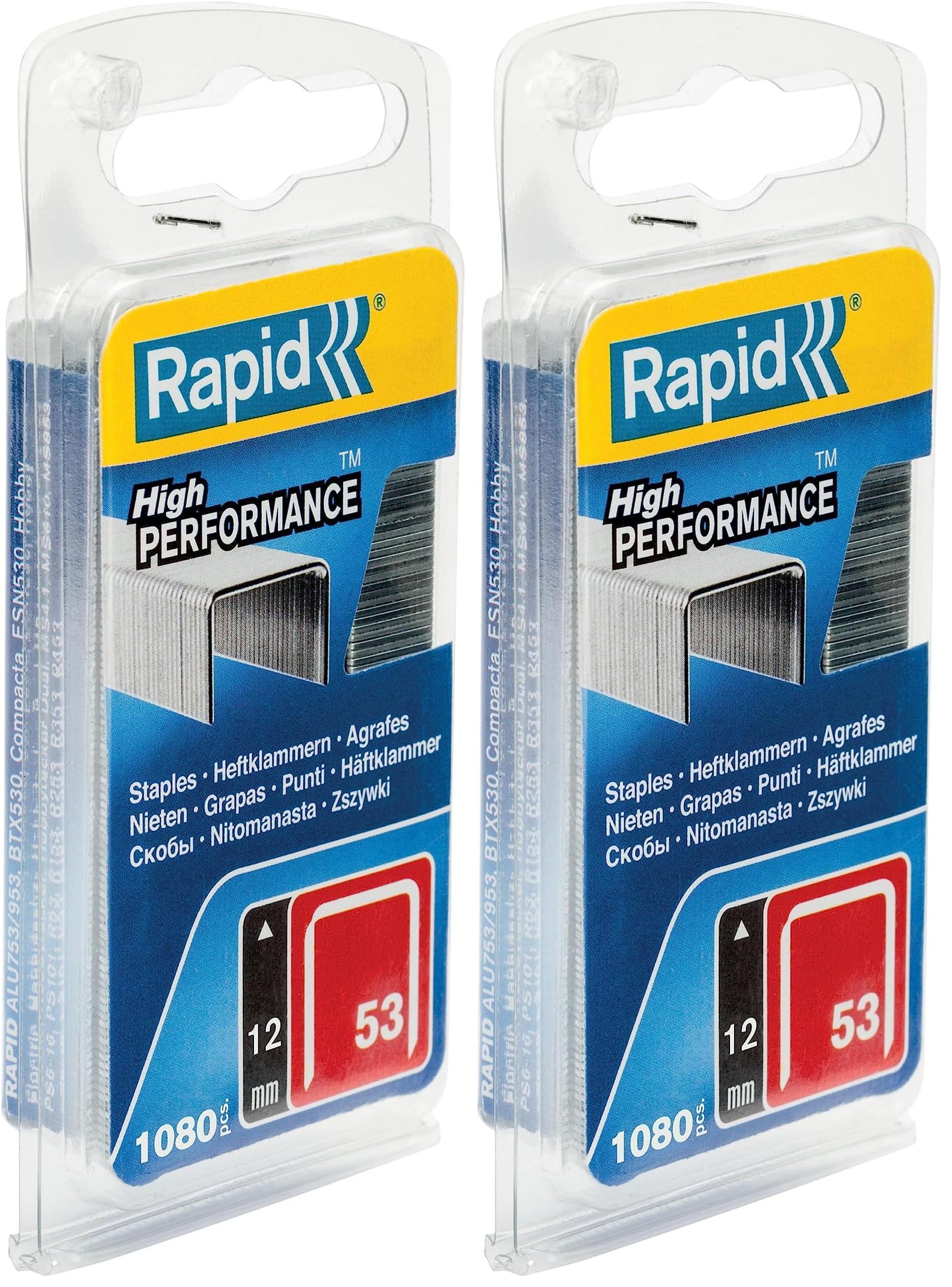Rapid’os 16 Agrafage n° 53 agrafes fil fin 12 mm, 1 080 pièces galvanisées