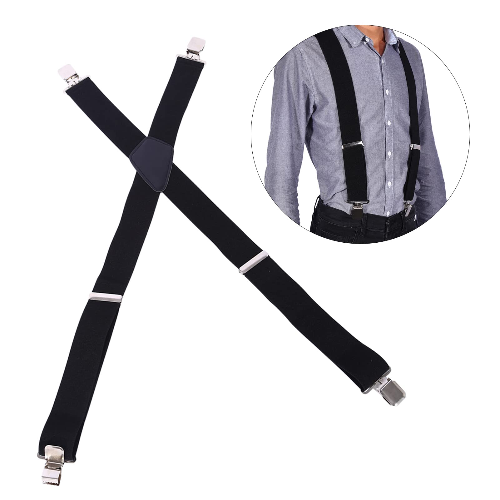 Omabeta Fashion Accessories & Umbrellas bretelles homme à pinces noires 50 mm