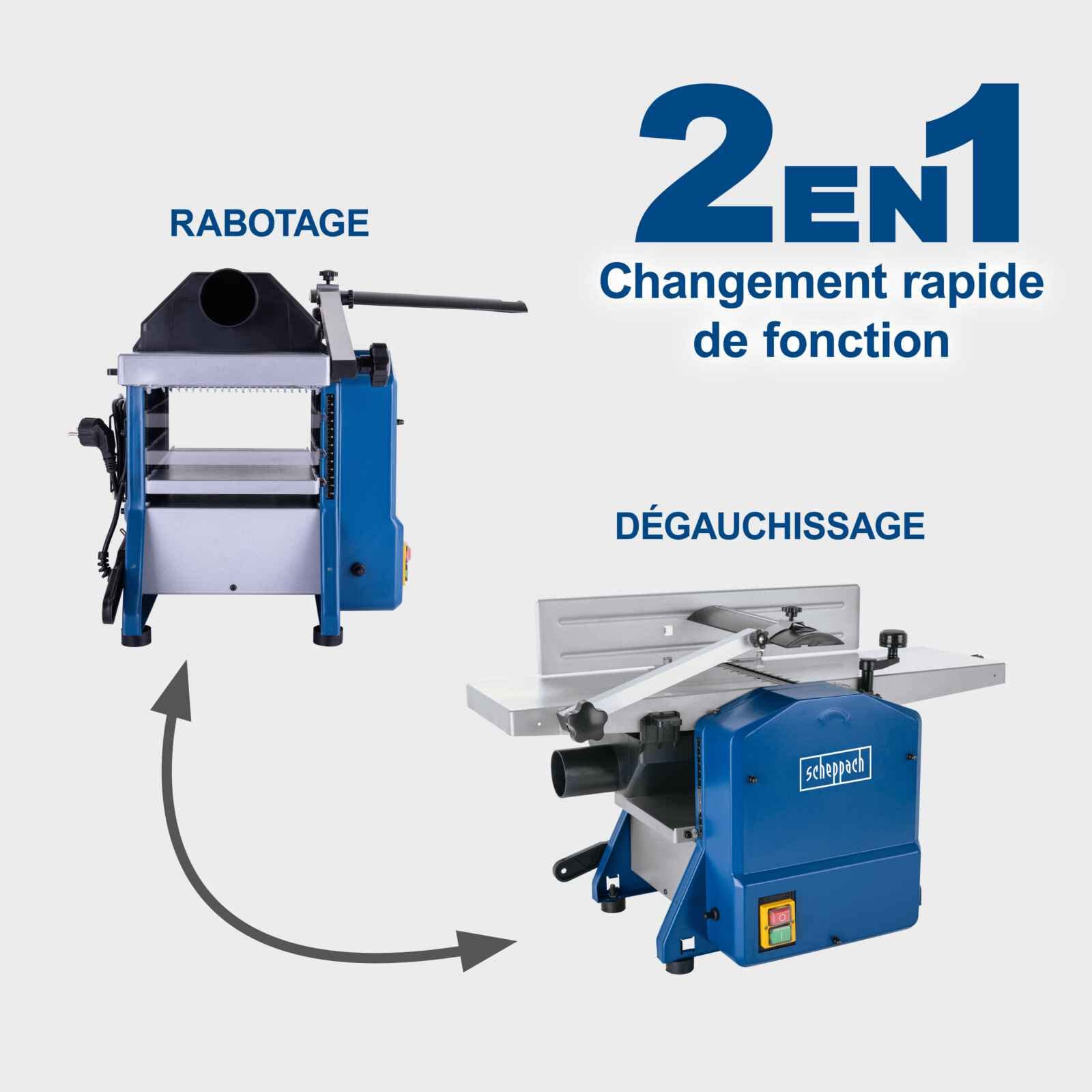 Scheppach HMS Series HMS850 raboteuse-dégauchisseuse compacte 1250 W