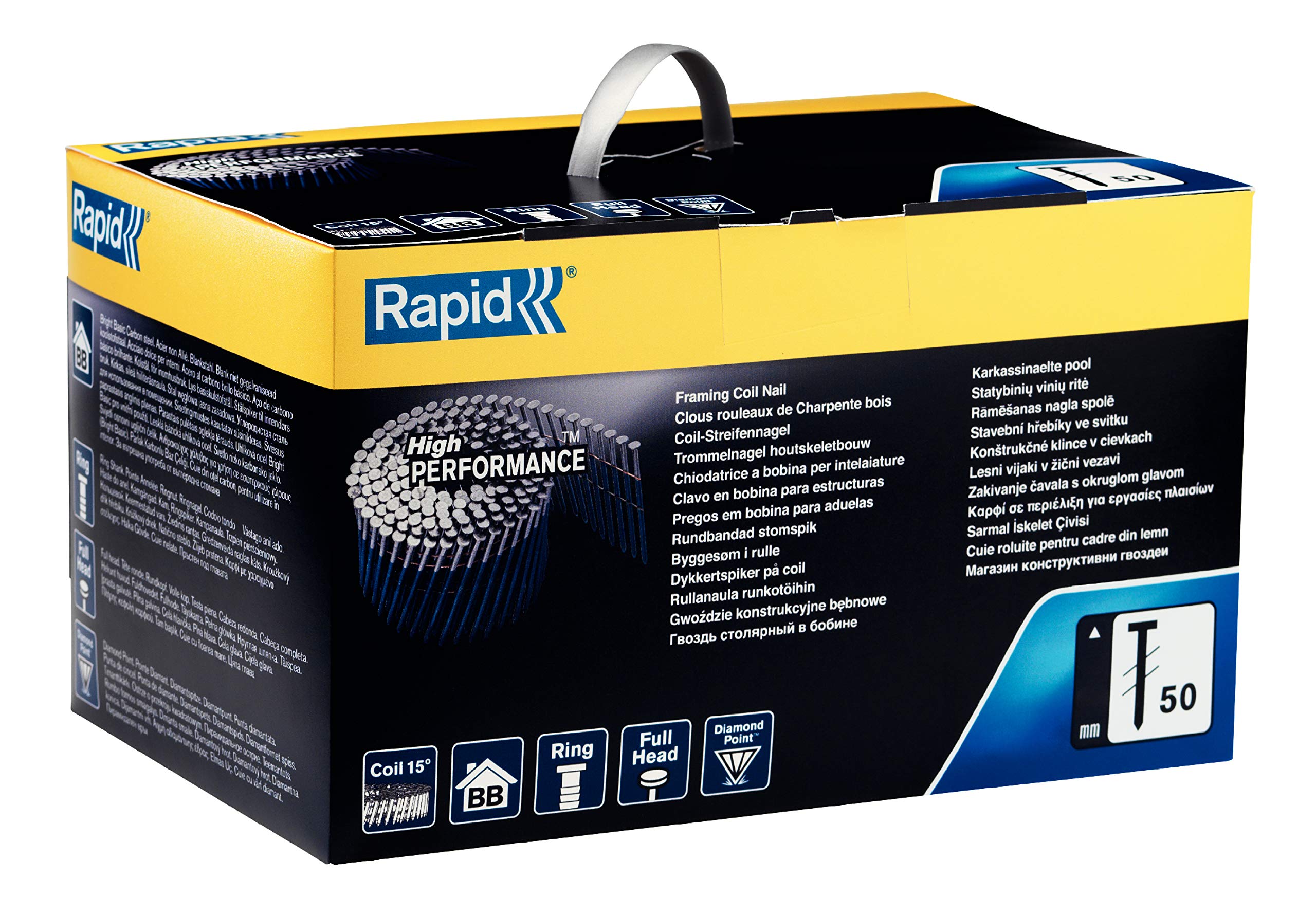 Rapid’os 16 Clouage n°50/50 mm clous rouleaux 3600 pièces annelés