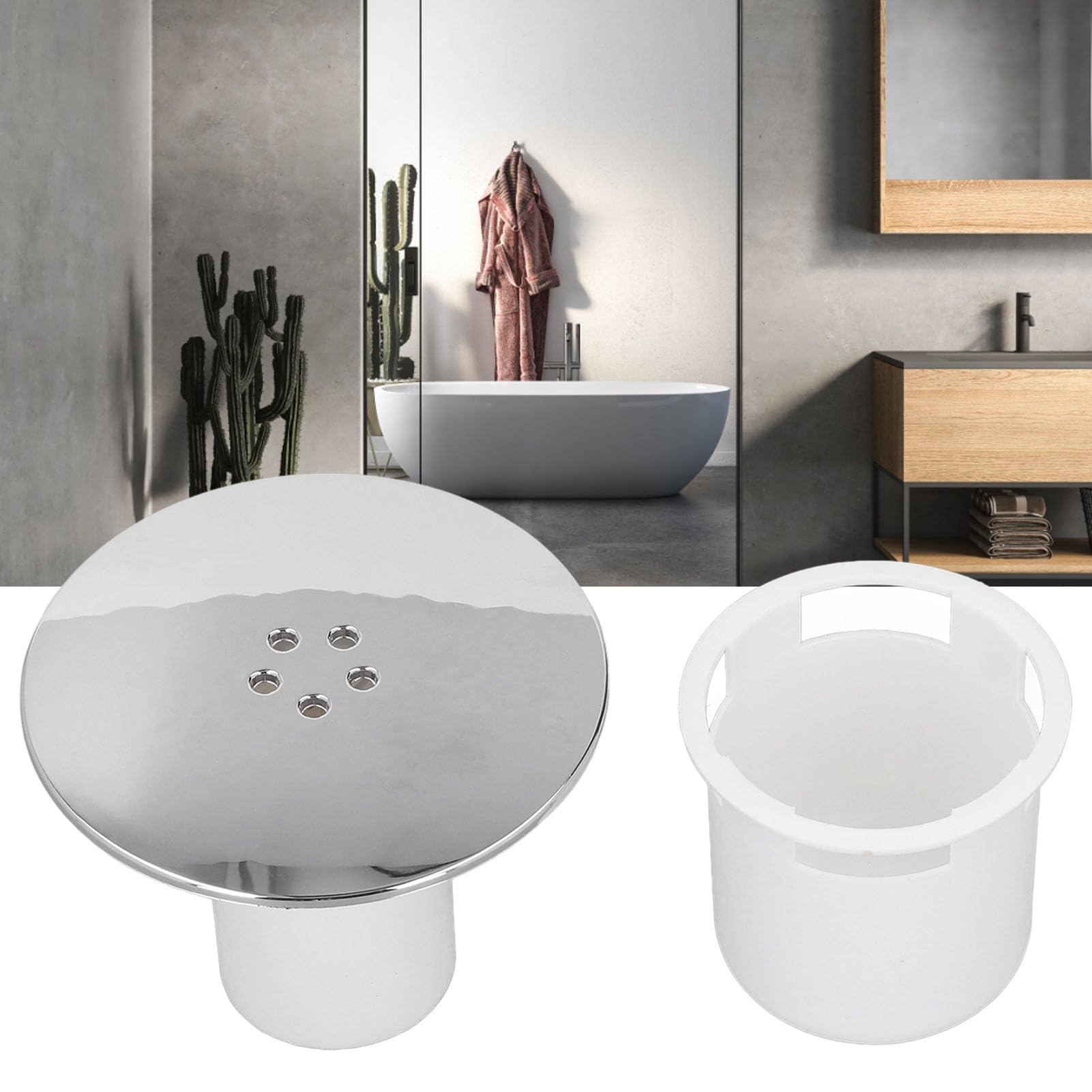 Omabeta Home Décor & Bathroom Décor couvercle de bonde de douche chromé 90 mm