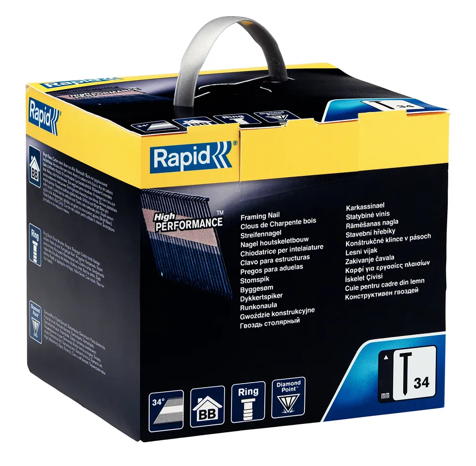 Rapid Clouage 34-D/63 mm clous inclinés 34° annelés 3000 pièces