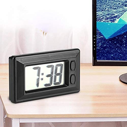 Omabeta Automotive Accessories horloge numérique LCD noire avec tampon adhésif