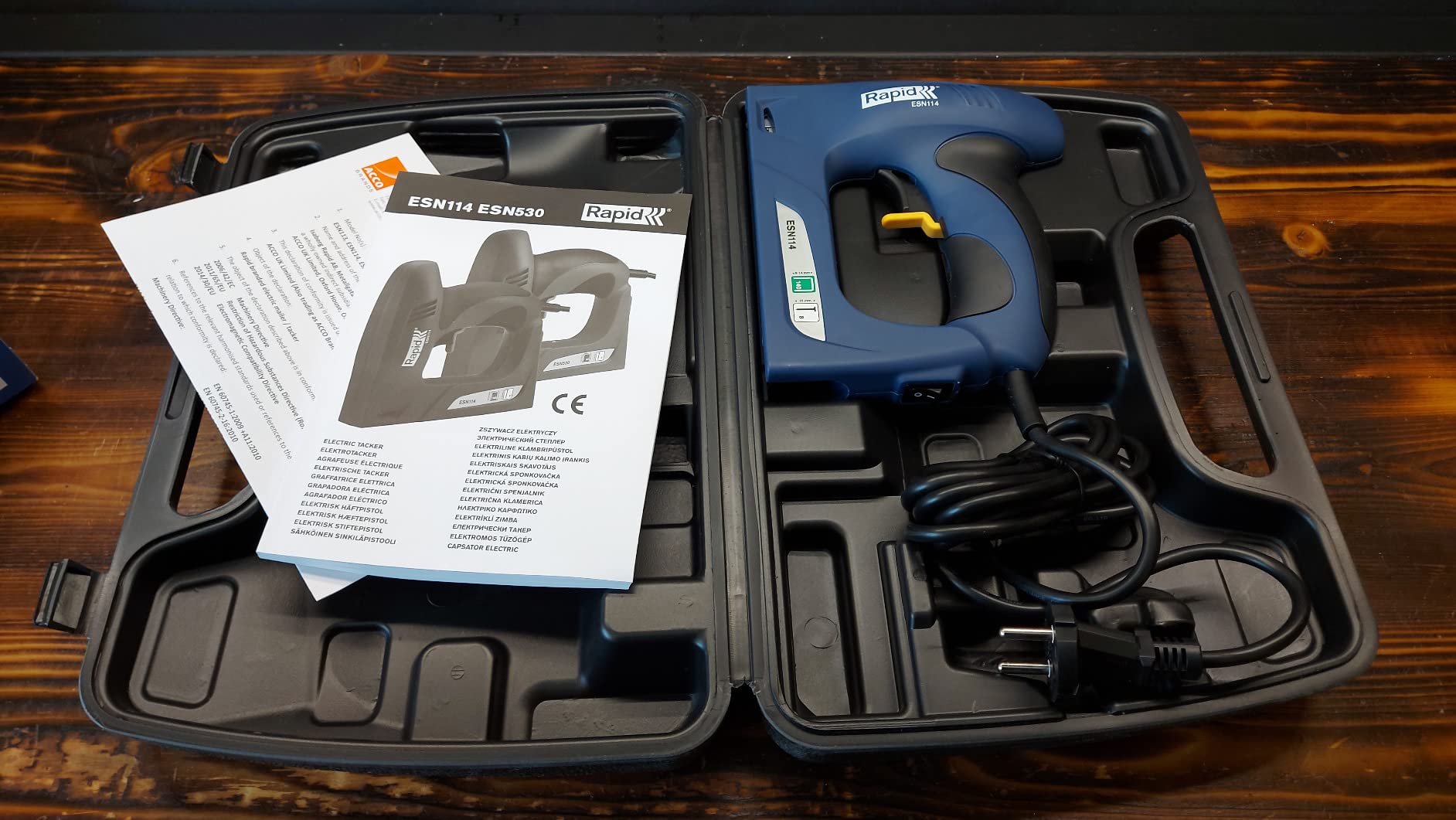 Rapid Agrafage ESN114 agrafeuse-cloueuse électrique en coffret, agrafes 6–14 mm