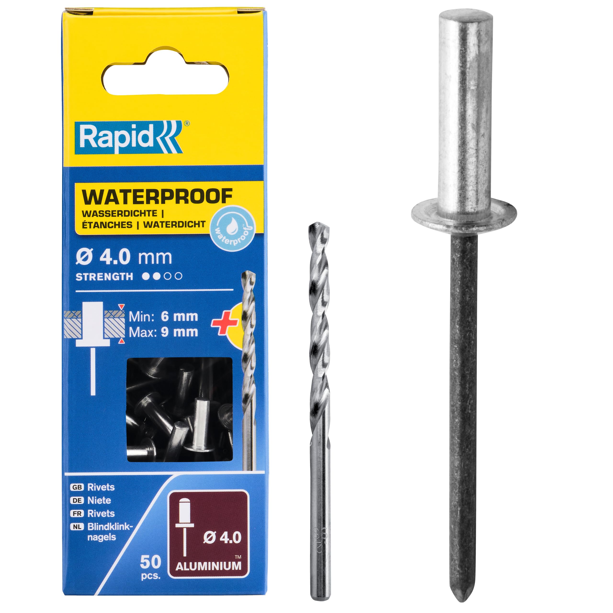 Rapid’os 16 Rivetage rivets étanches Ø3,2 x 8 mm, 50 pièces alu
