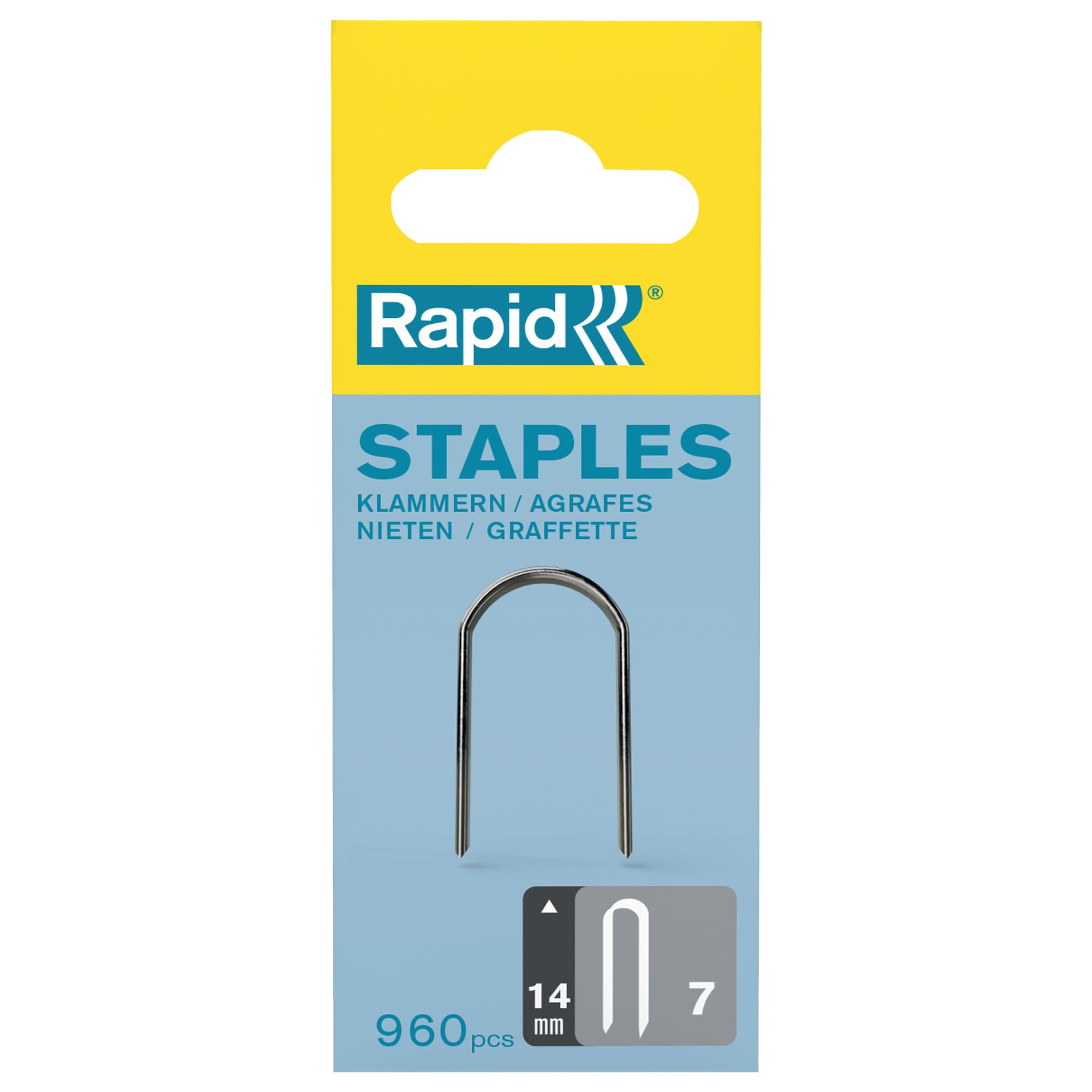 Rapid’os 16 Agrafage n°7 agrafes câble 14 mm, 960 pièces galvanisées