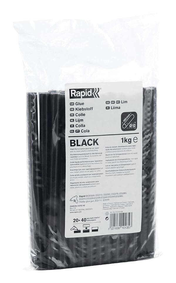 Rapid’os 16 Collage bâtons de colle réparation voiture 12 mm, 1 kg, noirs
