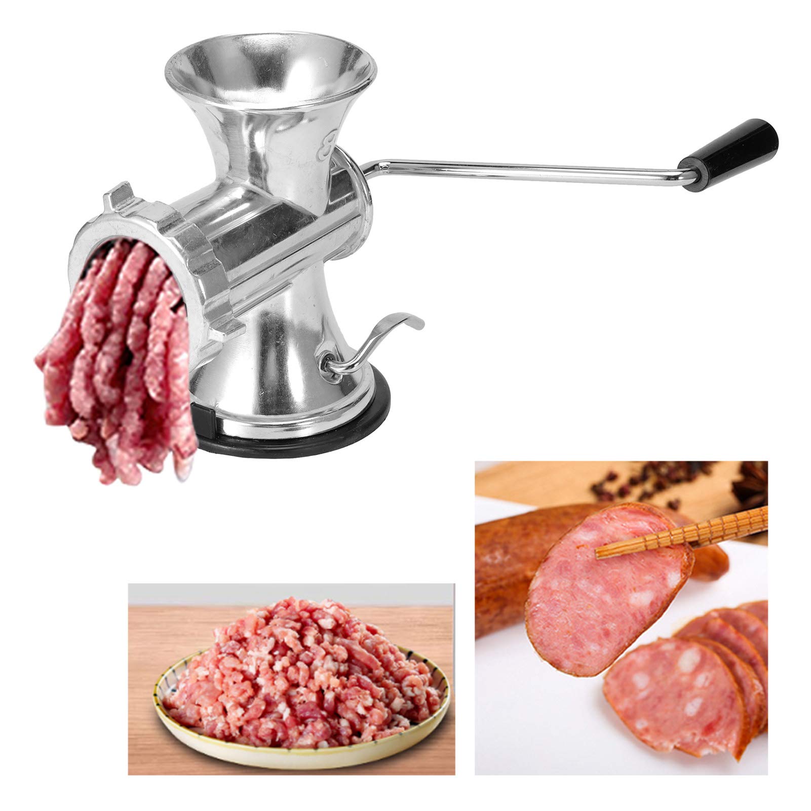 Omabeta Kitchen Appliances Hachoir à viande manuel avec ventouse en aluminium
