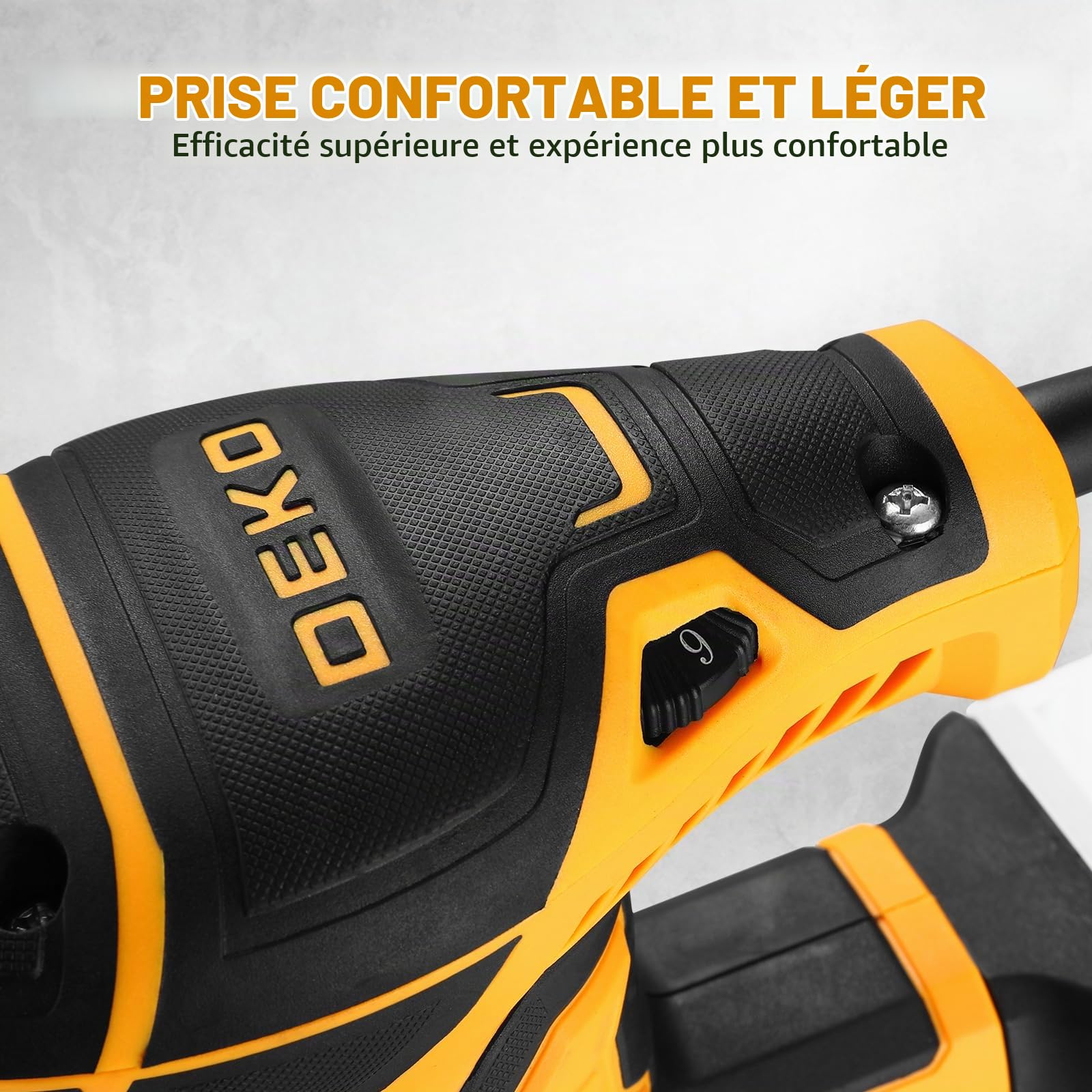 DEKOPRO POWER TOOLS ponceuse excentrique 300 W 125 mm jaune