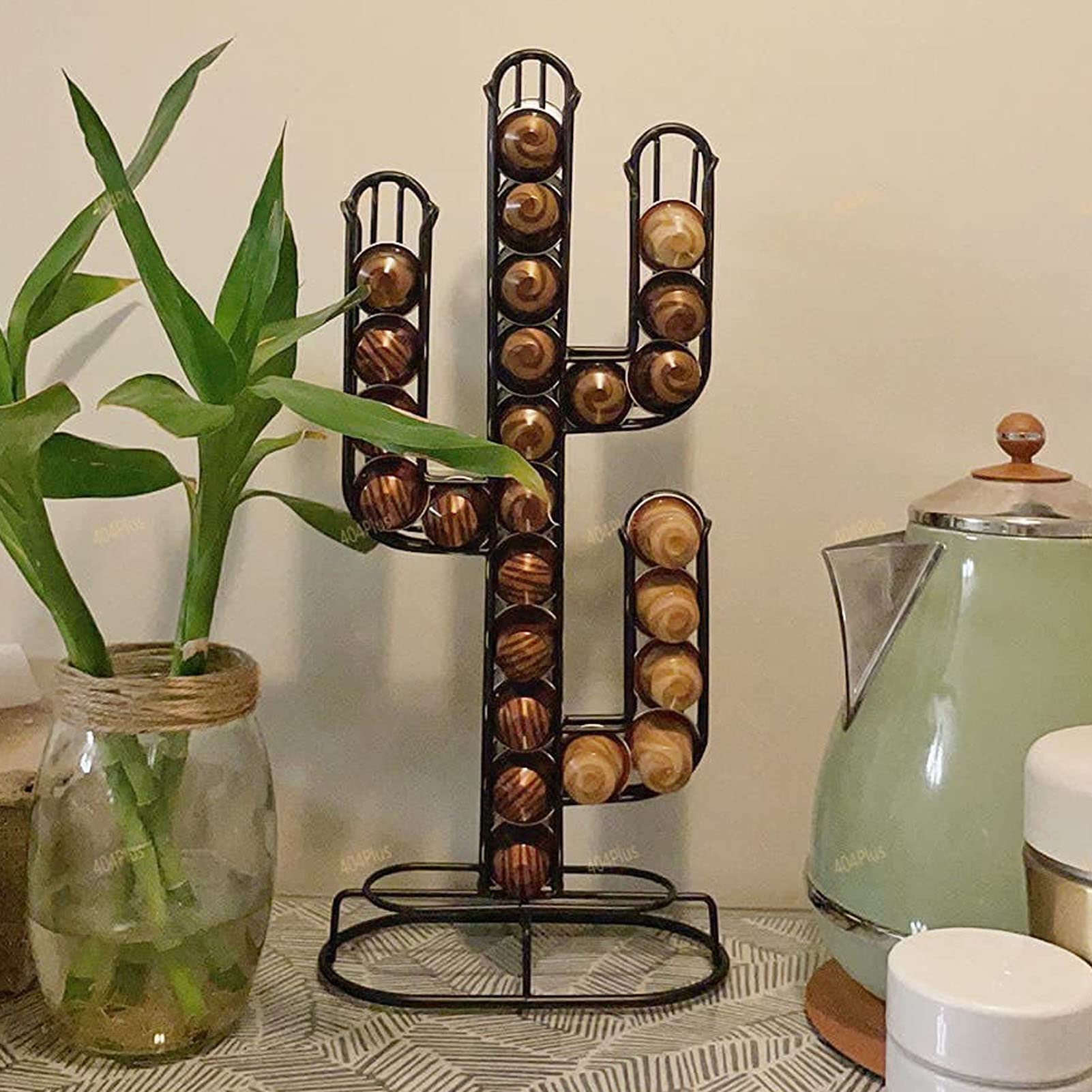 Omabeta Kitchen Appliances porte-capsules de café cactus 40 capsules en fer