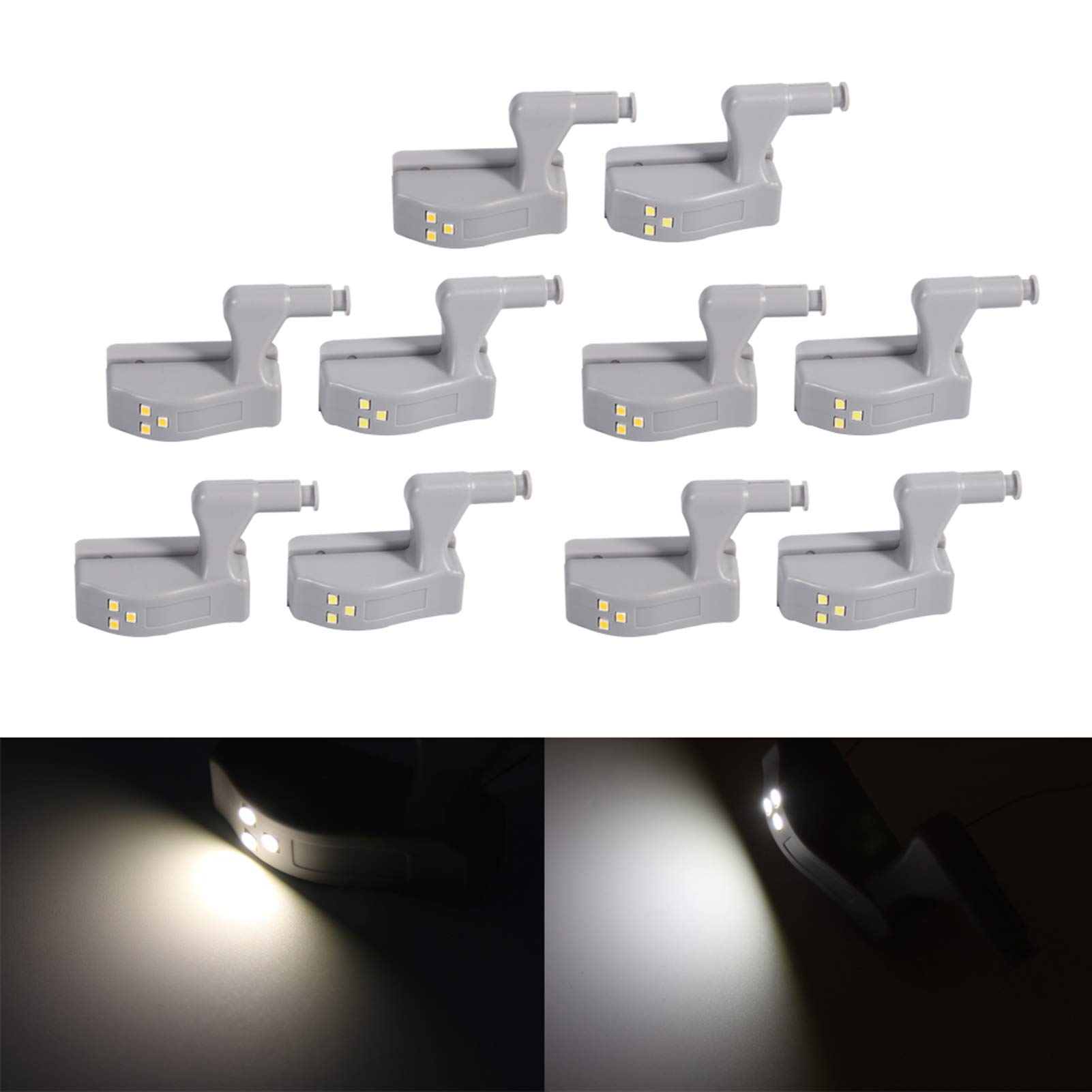 Omabeta Flashlights & Lighting éclairage LED de charnière 10 pièces lumière froide