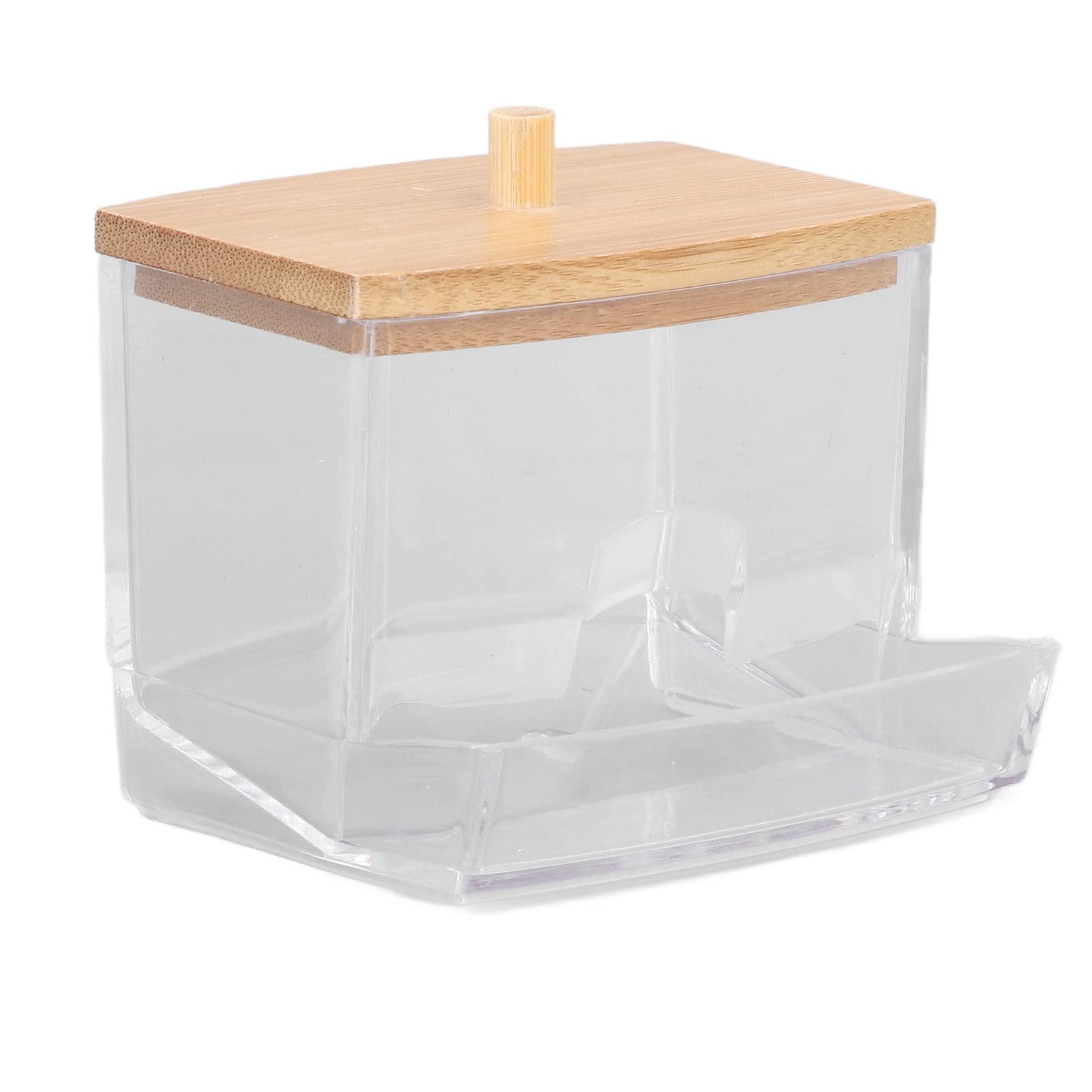 Omabeta Beauty, Hair & Nail Care boîte de rangement transparente à couvercle pour cotons-tiges