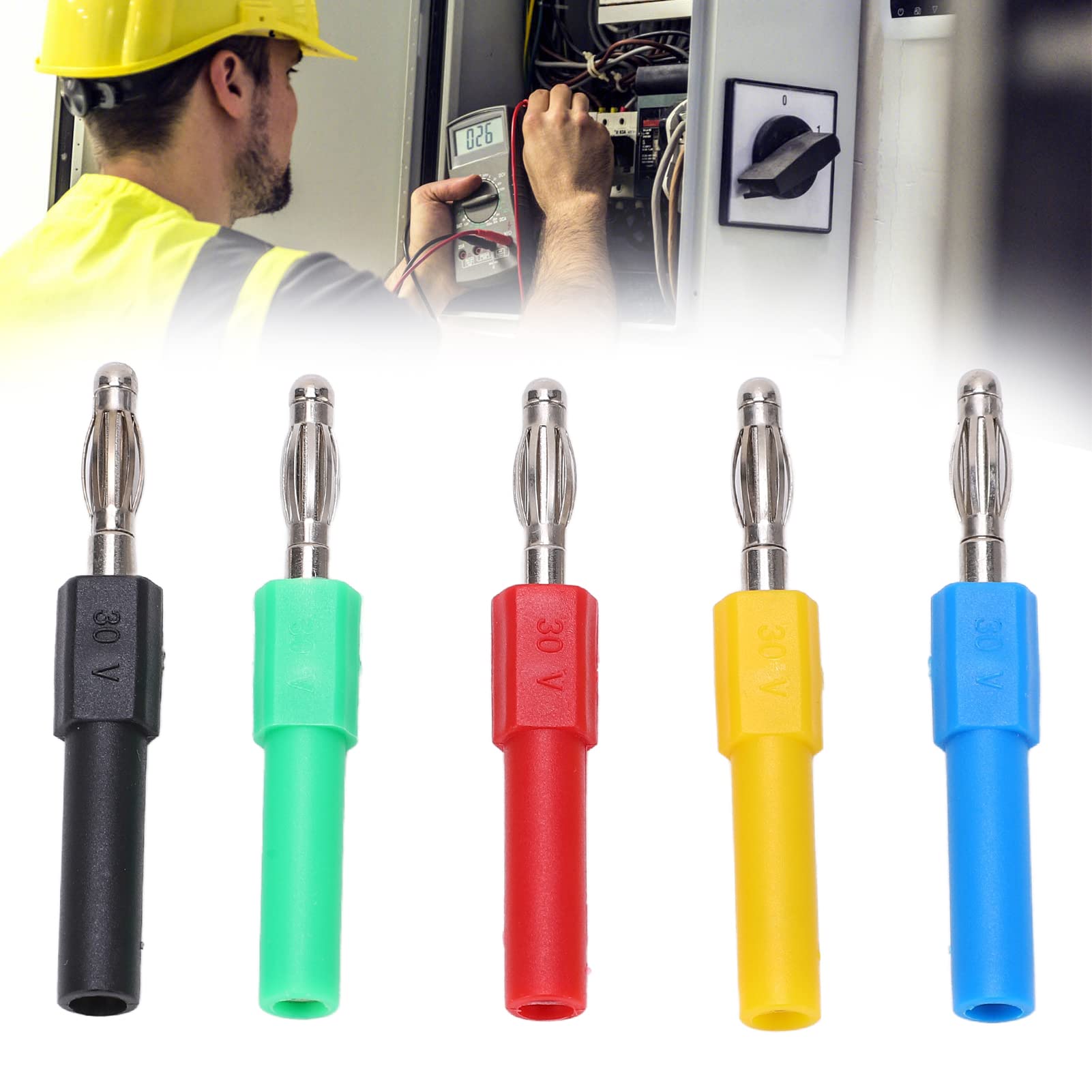 Omabeta Electrical Components & Wiring fiche banane 4 mm vers 2 mm laiton