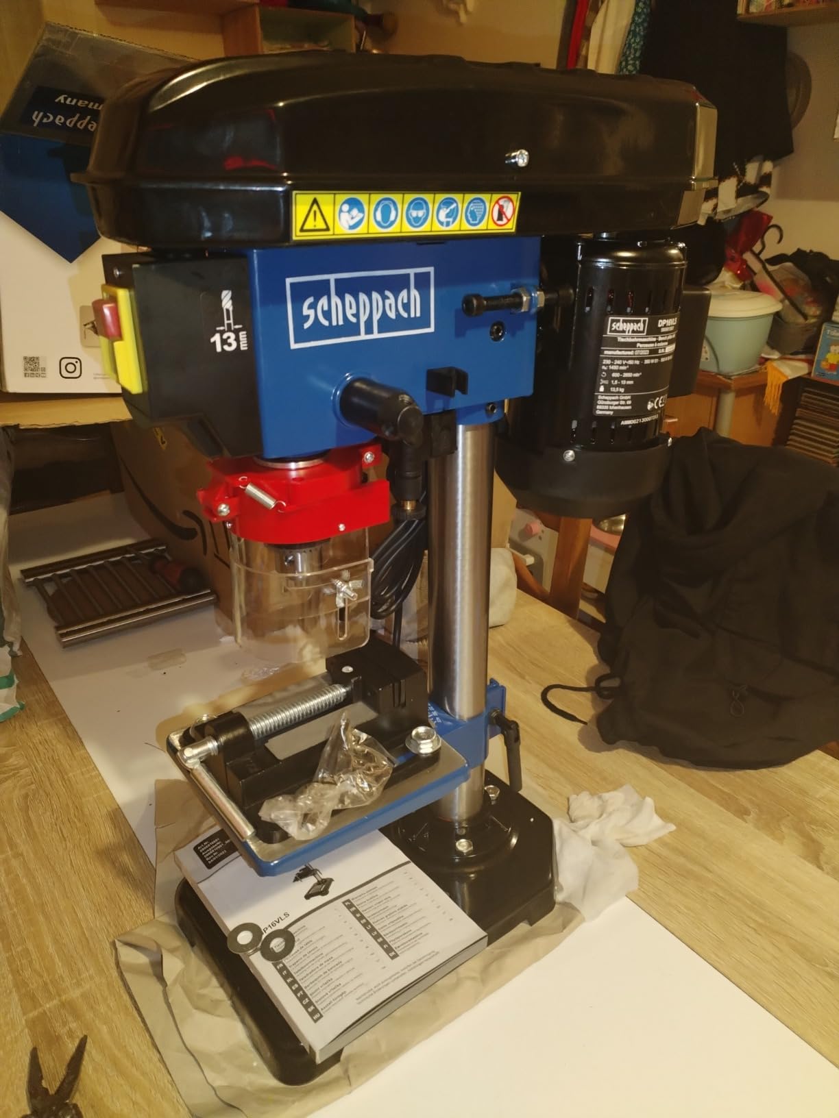 Scheppach ST Series DP16VLS perceuse à colonne 500 W avec laser et étau