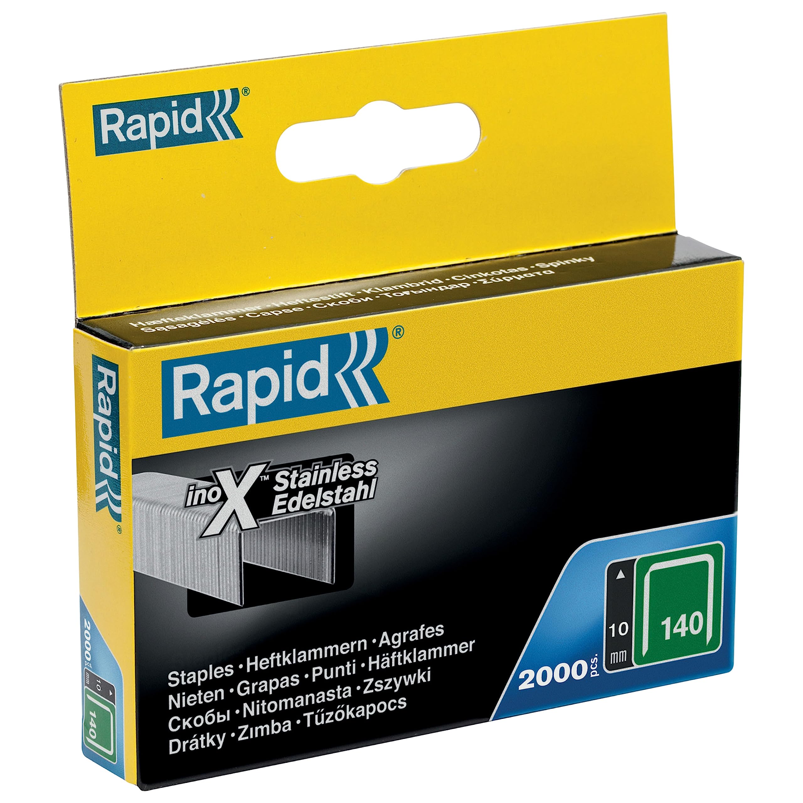 Rapid’os 16 Agrafage n° 140 agrafes fil plat 8 mm, 2 000 pièces galvanisées
