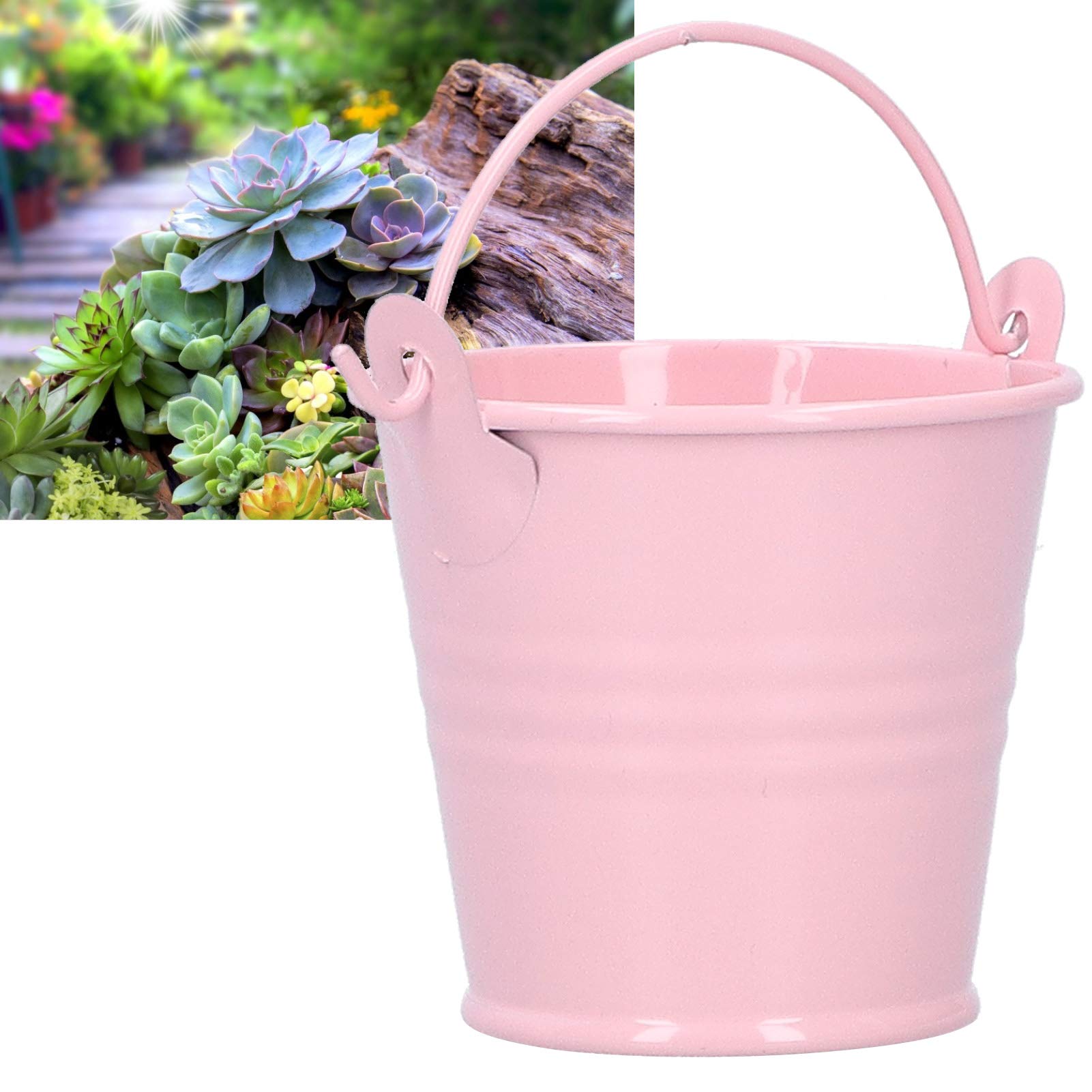 Omabeta Garden Machinery & Agricultural Equipment Pots de fleurs en métal avec poignée, lot de 10, mini seaux