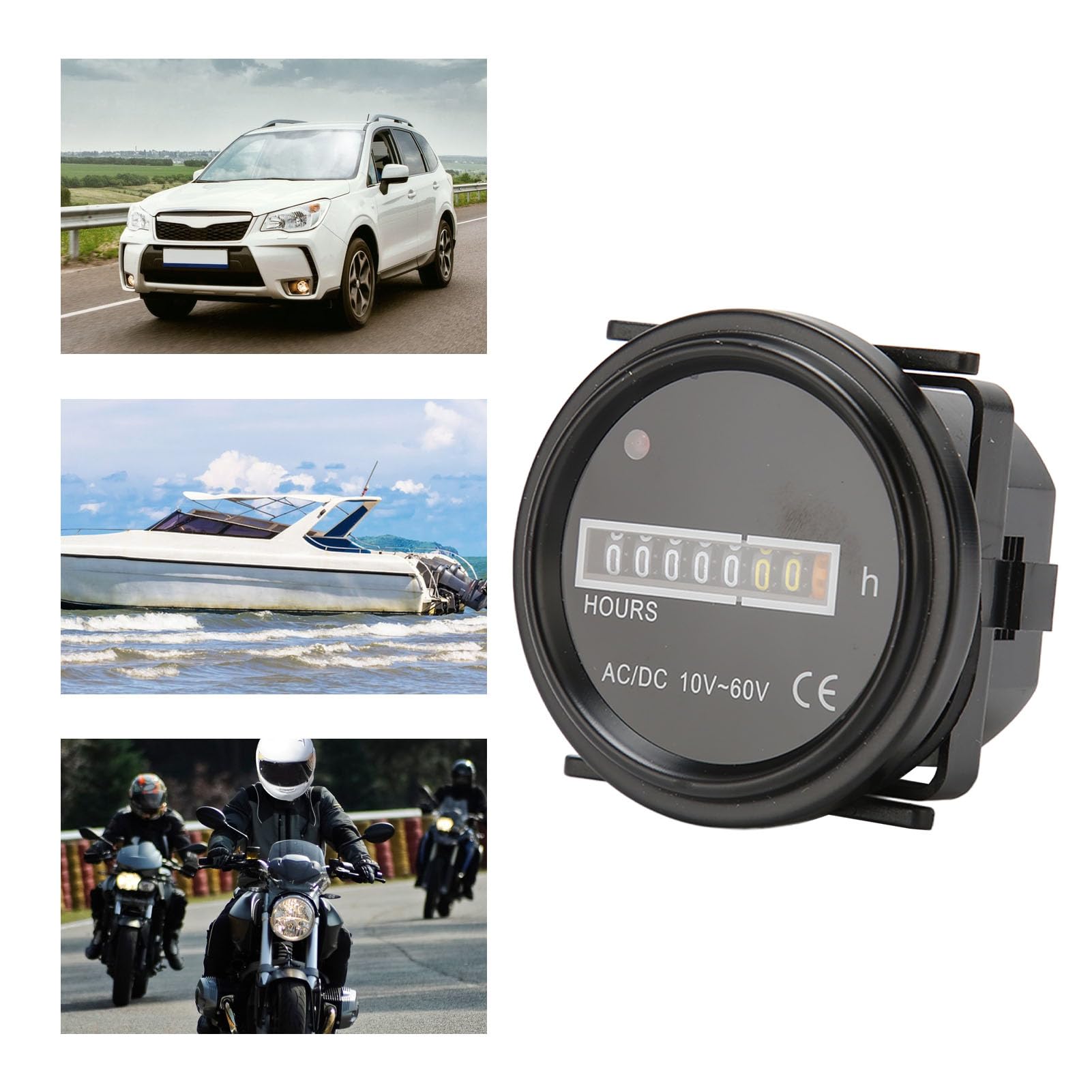 Omabeta Automotive Accessories compteur horaire moteur rond 10–60 V, diamètre 2,4 po