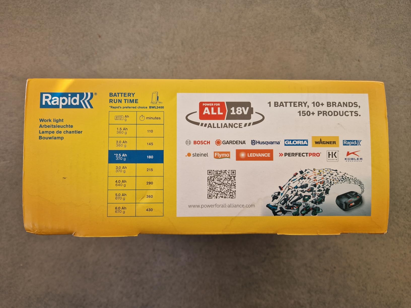 Rapid’os 16 Lampes de Chantier BWL2400 projecteur LED 18 V 2400 lumens