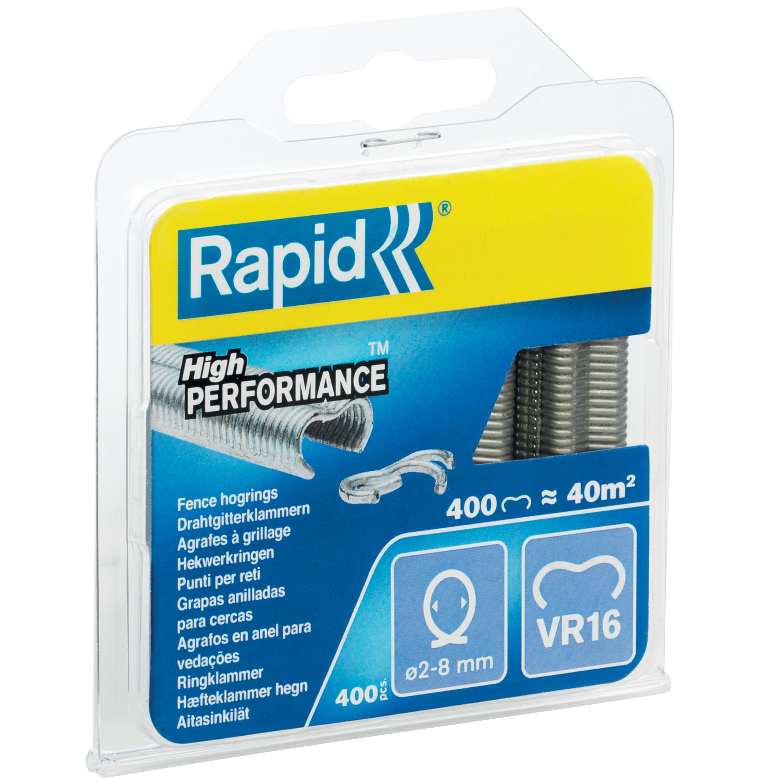 Rapid’os 16 Jardin VR16 agrafes à grillage galvanisées, 400 pièces