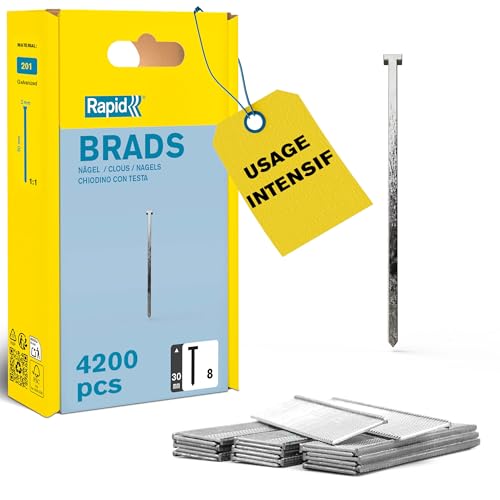 Rapid’os 16 Clouage clous n° 8 de 30 mm, lot de 4200, galvanisés