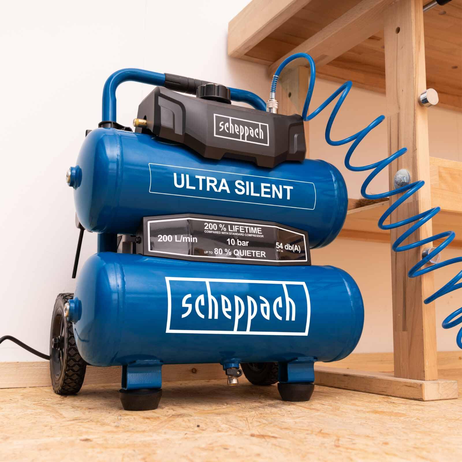 Scheppach HC Series HC20Si compresseur 20 L silencieux sans huile