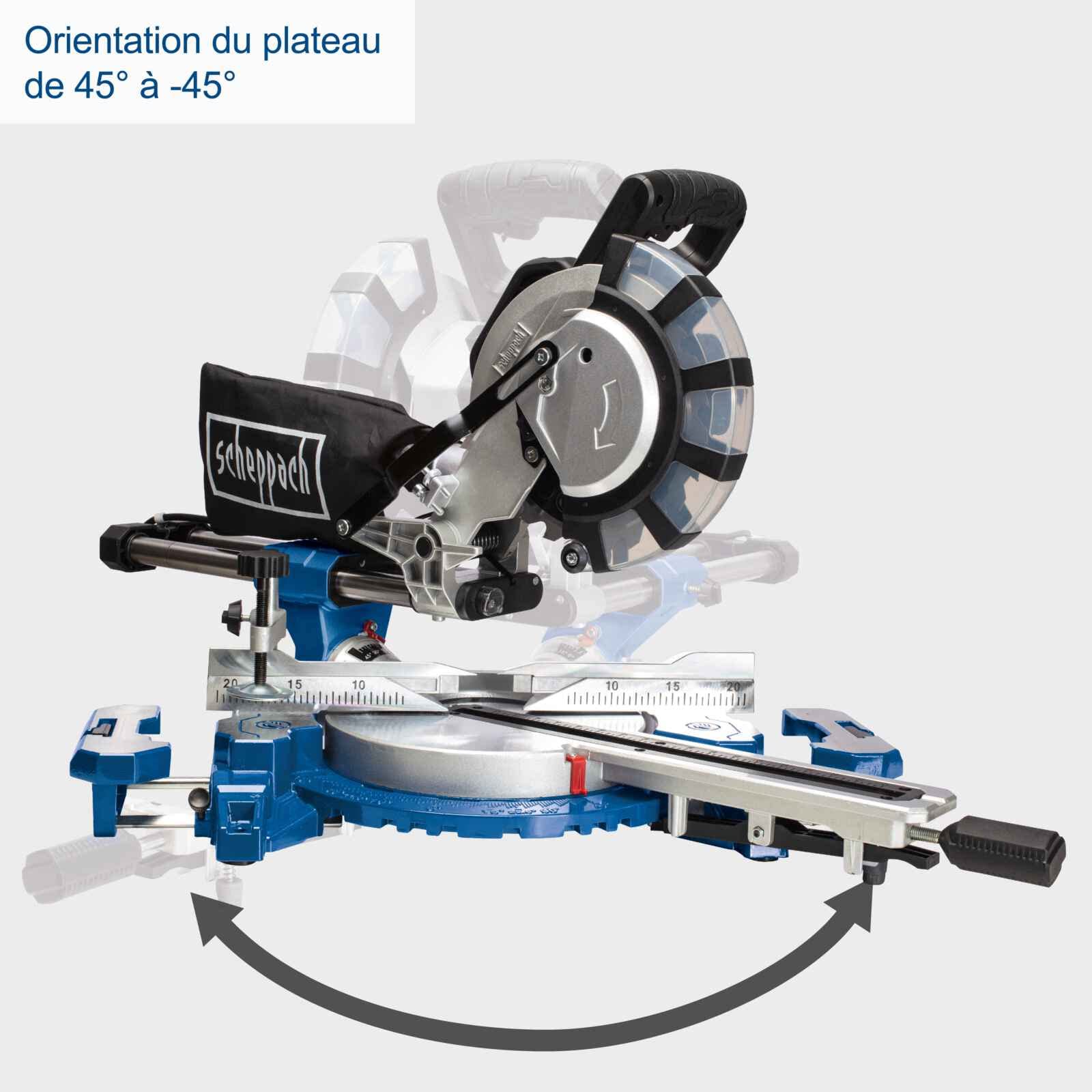 Scheppach HM Series HM216SPX scie à onglet radiale 2 lames laser