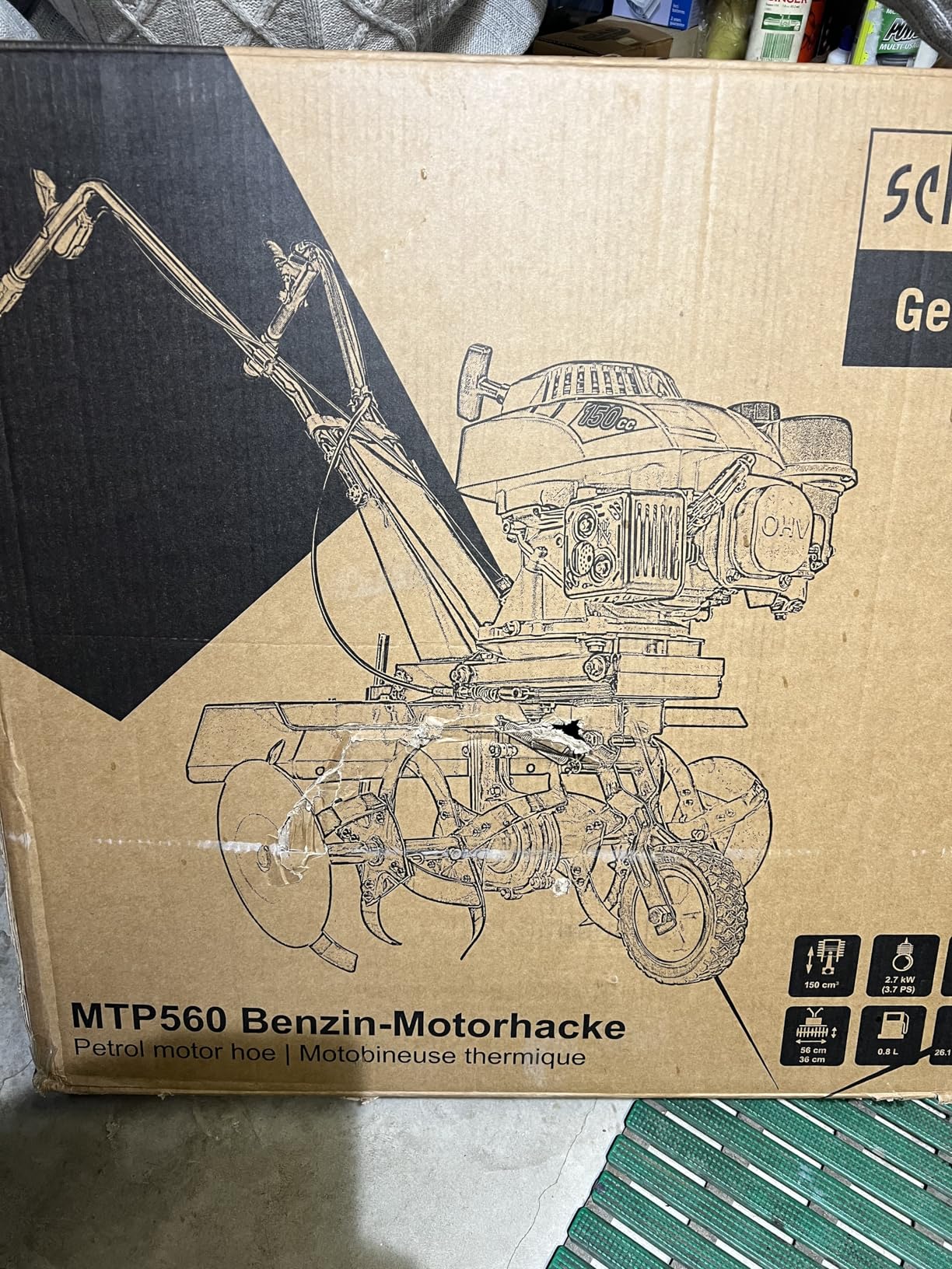 Scheppach KG Series MTP560 motobineuse thermique 3,7 CV largeur réglable