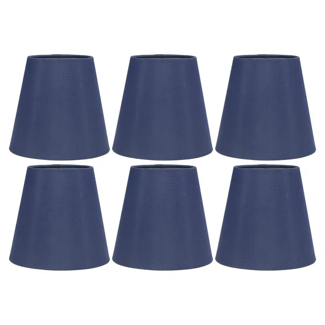 Omabeta Flashlights & Lighting abat-jour E14 bleu foncé, lot de 6, tissu et fer