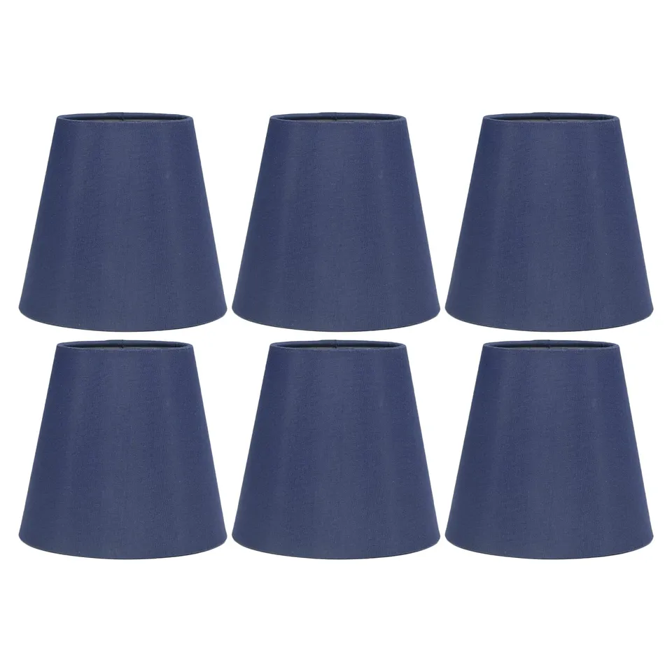 Omabeta Flashlights & Lighting abat-jour E14 bleu foncé, lot de 6, tissu et fer