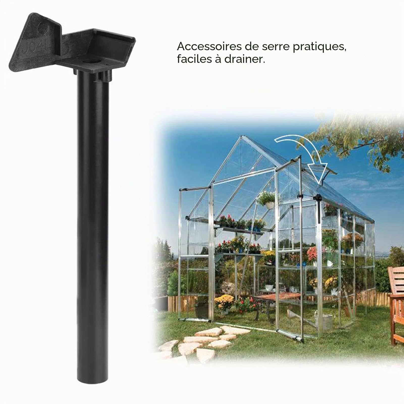 Omabeta Garden Machinery & Agricultural Equipment Kit de drainage pour gouttière de serre PVC aluminium