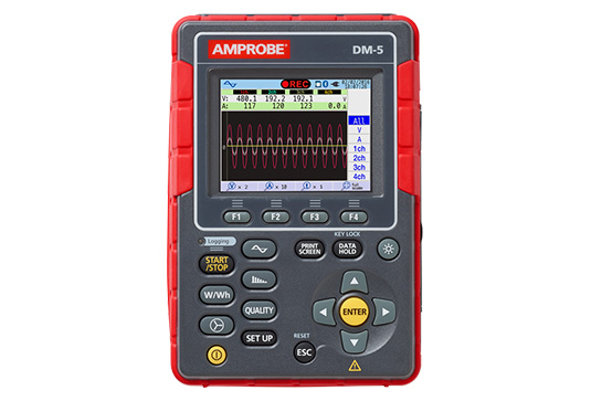 Amprobe Power Quality, Ground Resistance & Insulation Testers DM-5 analyseur de qualité d’énergie