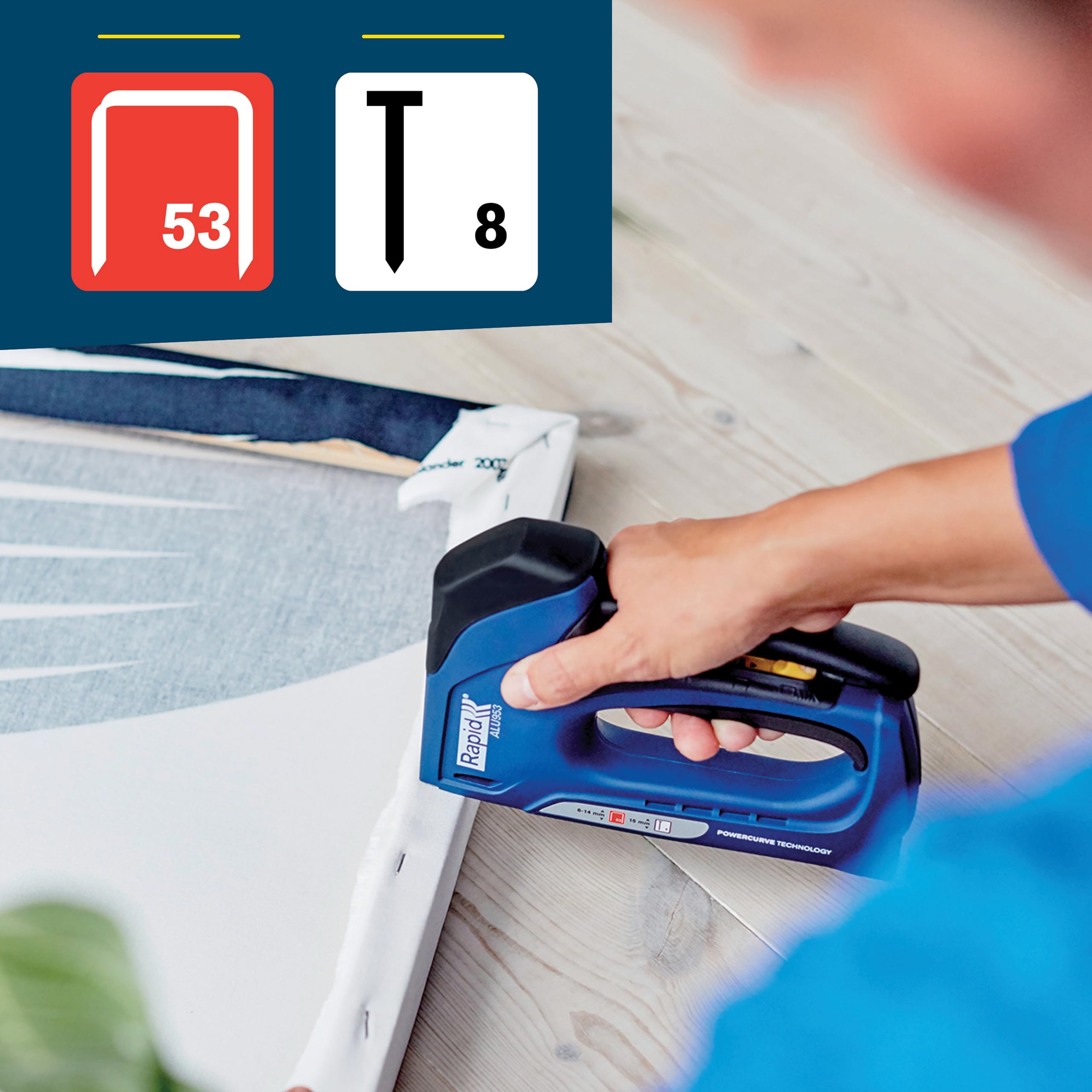 Rapid’os 16 Agrafage ALU953 agrafeuse manuelle tissus, agrafes n°53