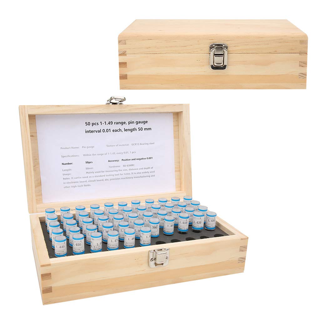 Omabeta Tools & Workshop Equipment jeu de jauges de broche 1–1,49 mm, 50 pièces