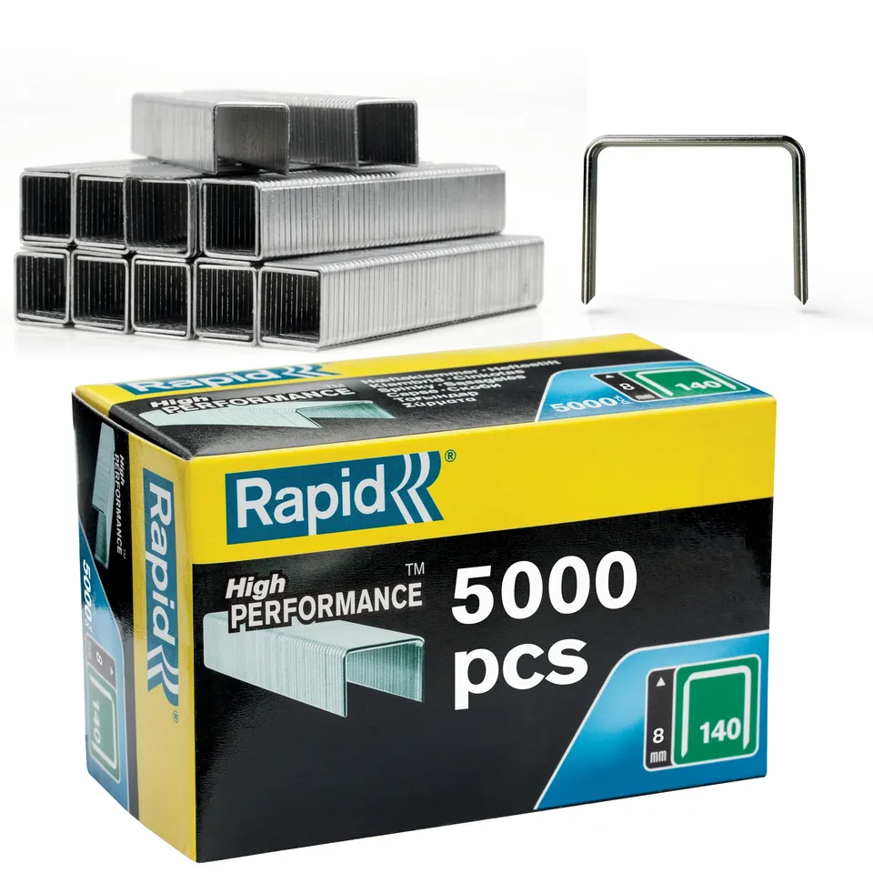 Rapid’os 16 Agrafage n°140 agrafes fil plat 8 mm, 5000 pièces, galvanisées