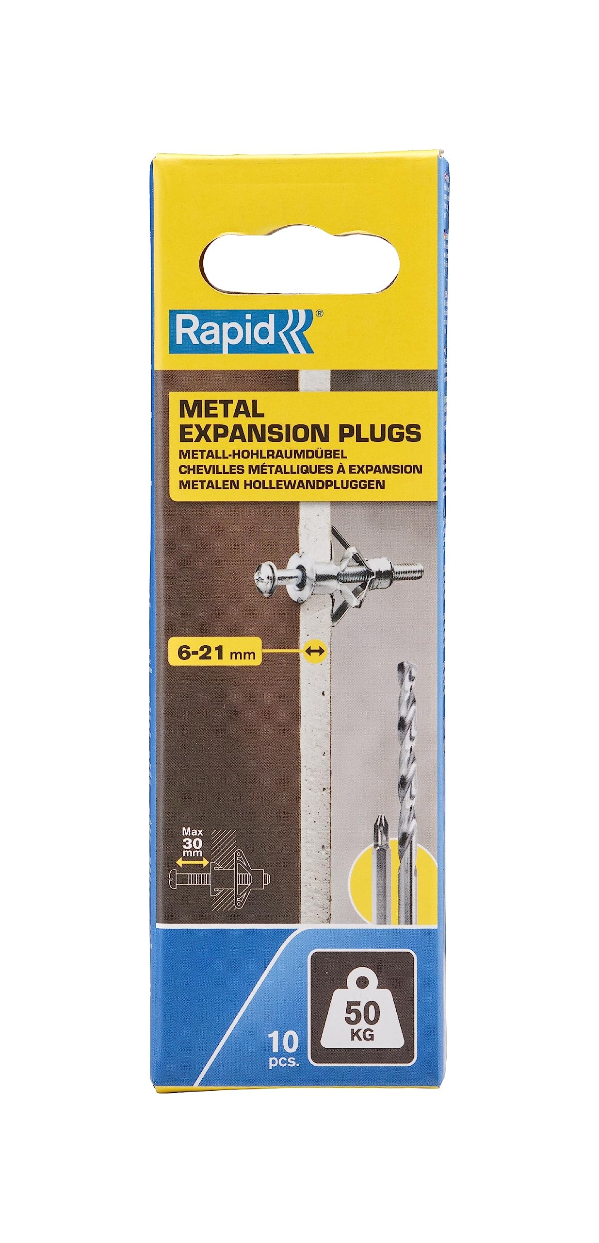 Rapid’os 16 Fixations murs creux chevilles à expansion 50 kg, 10 pièces